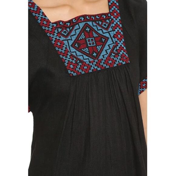 Madewell Embroidered Wanderer Mini Dress Size XXS Linen Boho Festival Colorful - Picture 2 of 12